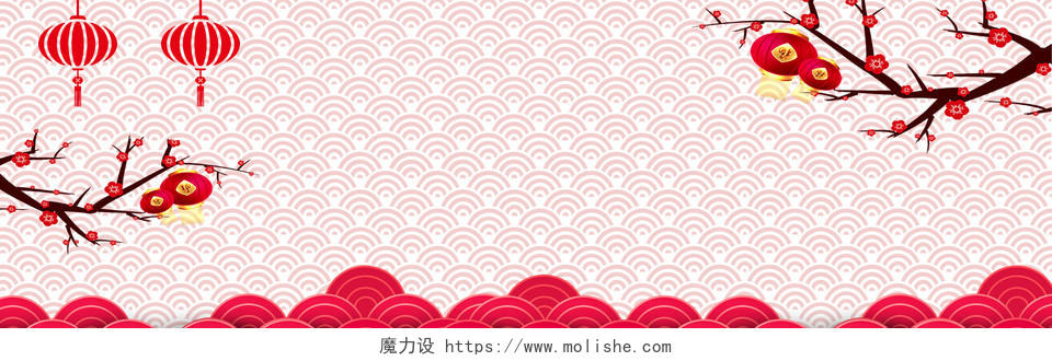 喜庆春节红色新年热闹banner